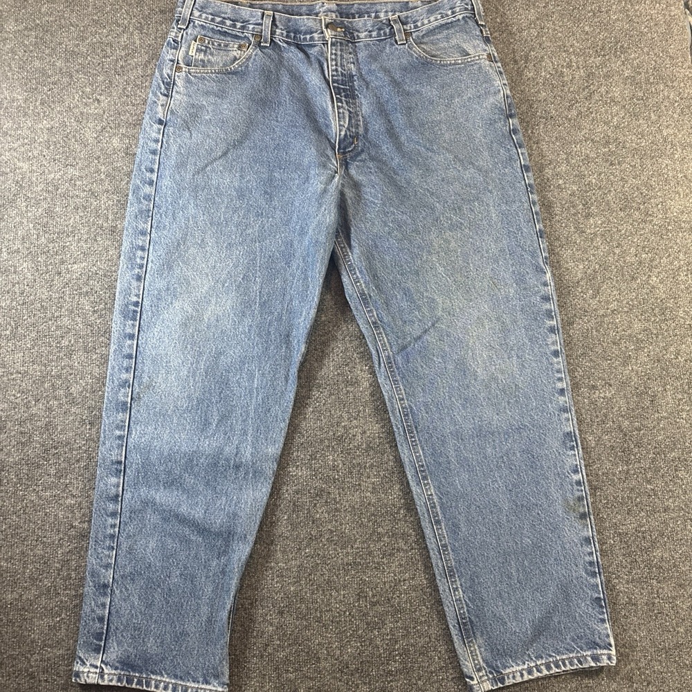 Carhartt Jeans Mens 42x30  Blue Relaxed Tapered Denim Relaxed Fit B17-DST
